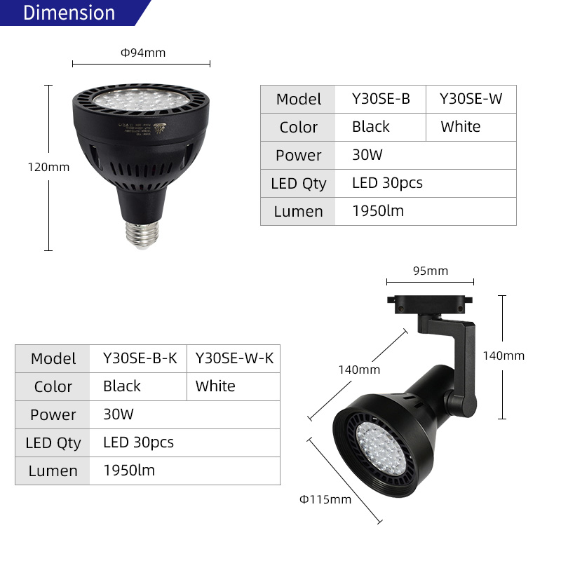 Aquarium Light - Y30SE Volledig spectrum aluminium led-aquarium kweeklamp