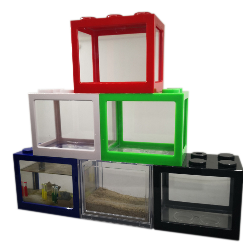 Betta Fish Tank - 7-kleurige mini-aquarium betta-viskom, creatief combineerbaar, ecologisch