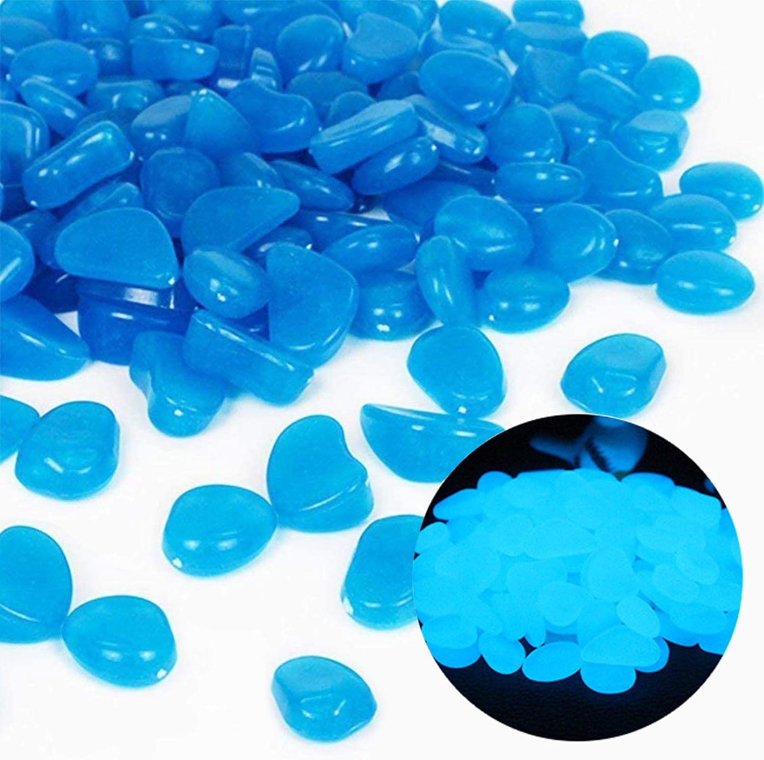 Fish Aquarium Home - Aquarium Rotsen Glow Blue Kiezels voor