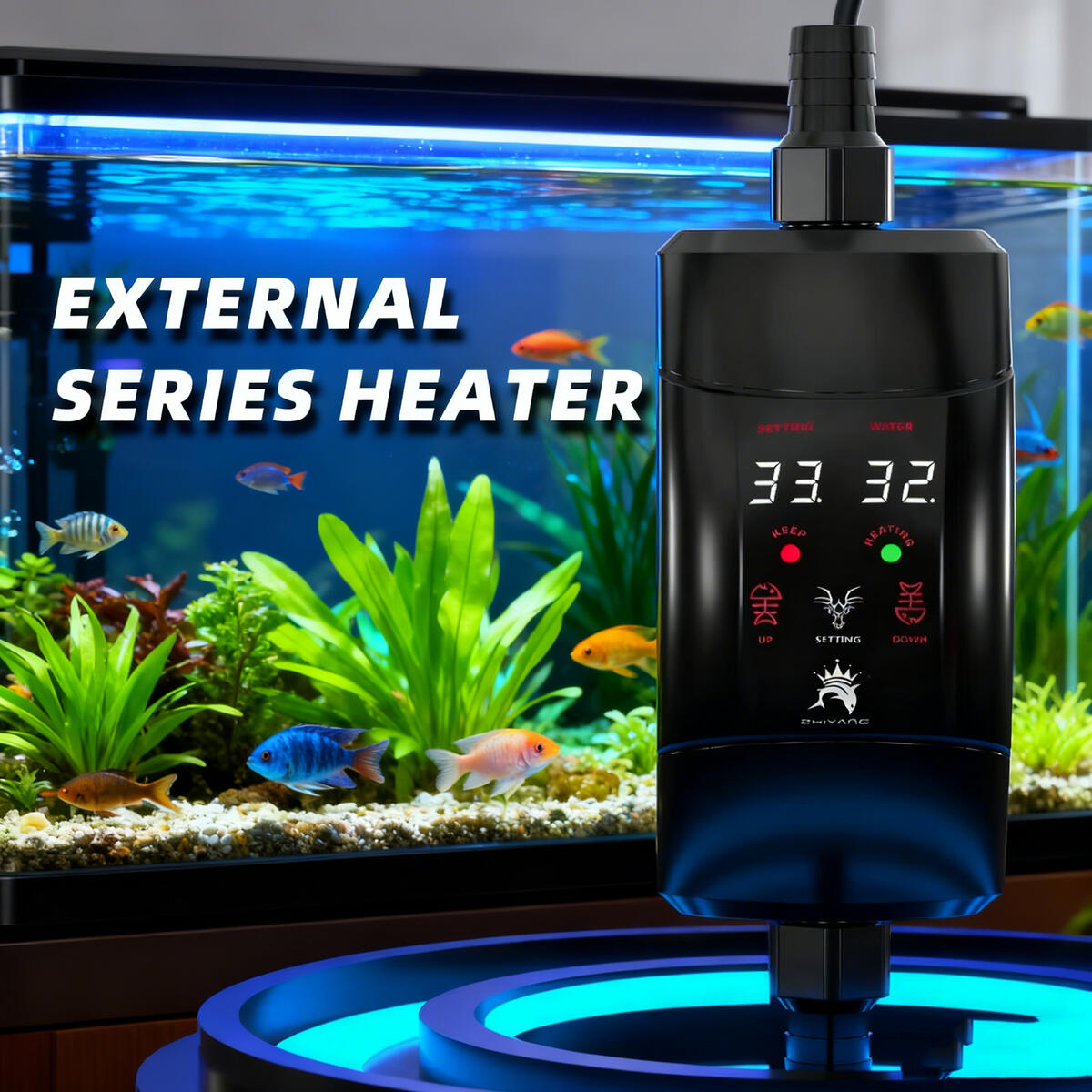 Fish Tank Heater - Externe verwarmingsstaaf 300W -1200W Aquarium Fish